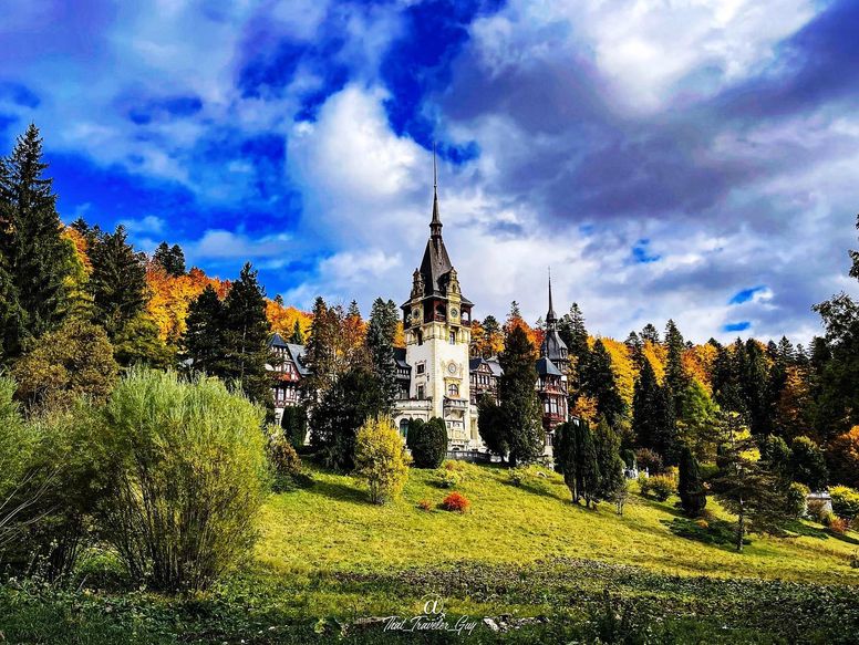 Peleș Castle in autumn, Romania